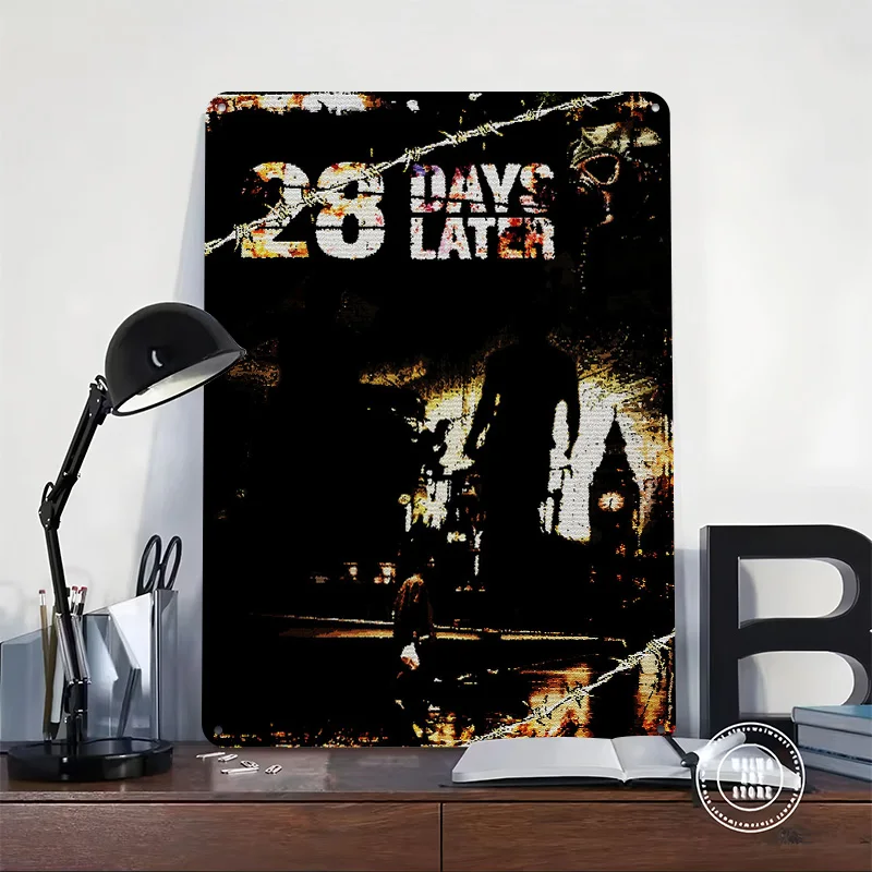 28 Days Later Movie Personalized 3D Textured Metal Poster Wall Art Vintage Tin Signs for Office Decor Room Decorating Interior