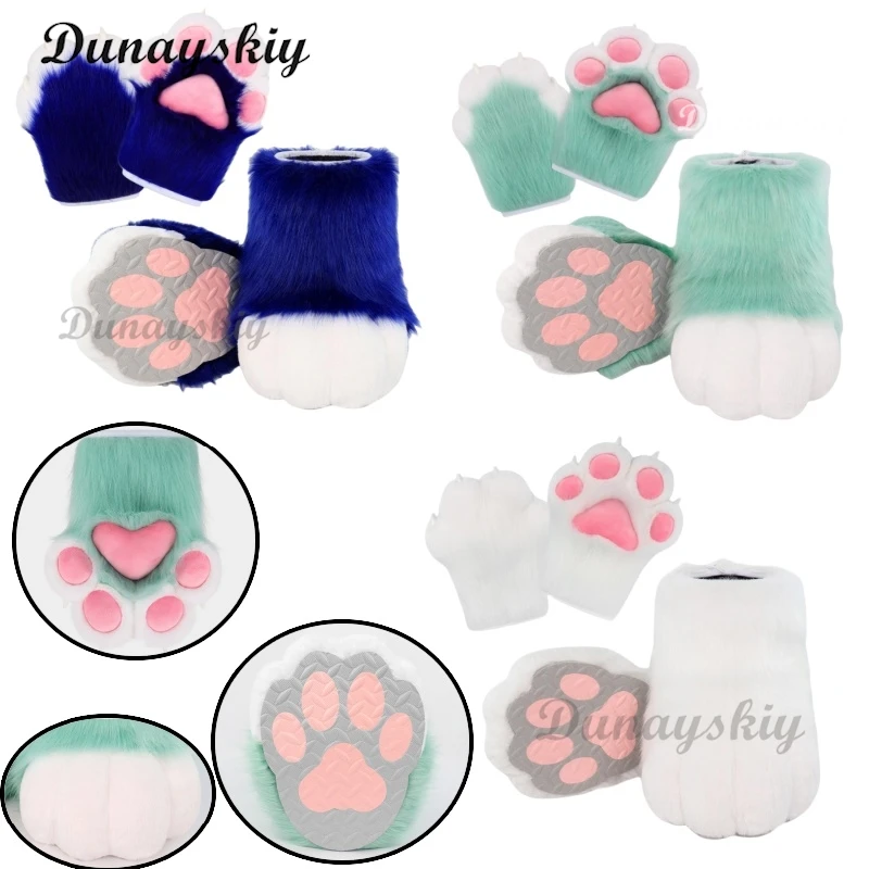 

Fursuit Cosplay Paw Shoes Accessories Furry Cosplay Rubbit Cat Boots Cute Fluffy Animal Manga Party Wearable Unisex Costume