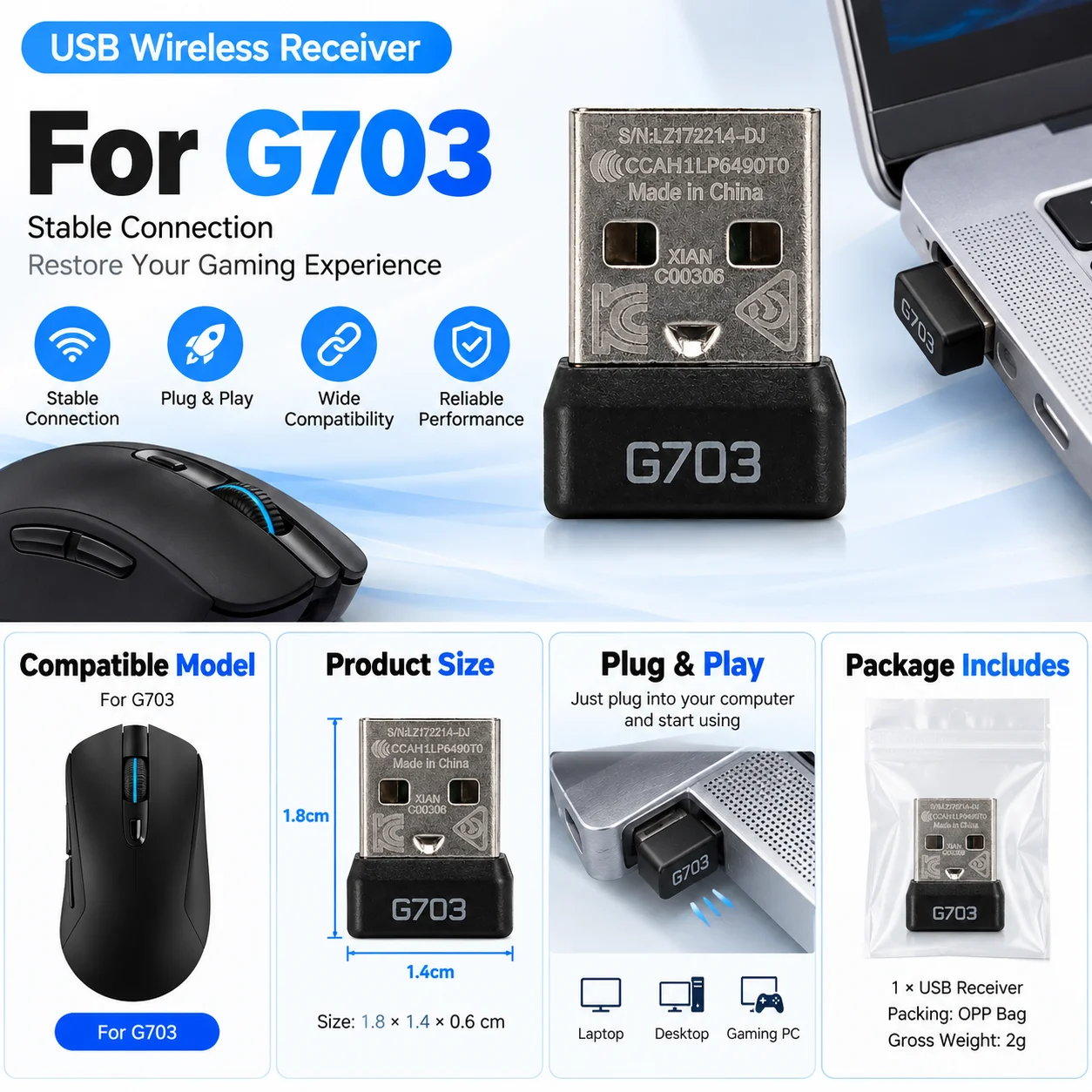 USB Receiver For Logitech G703 - огляд і ціна Gaming Accessories Brands
