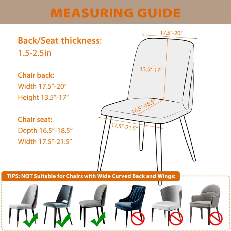 Curved Back Chair Covers for Dining Room,stretch Modern Chair Slipcovers Semi Circle Back Chair Seat Protector for living room