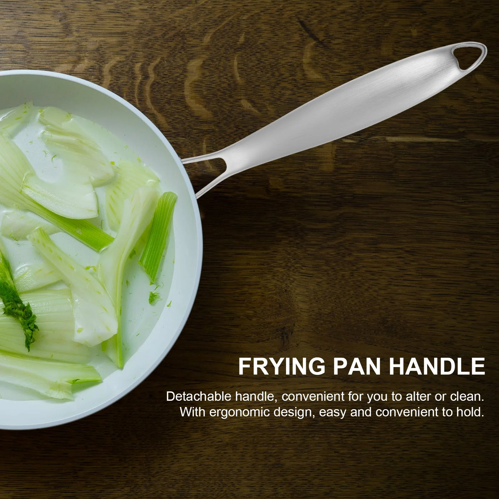 

Pot Handle Stainless Steel Detachable Anti-Slip Ergonomic Replacement Cookware Parts Kitchen Supply For Frying Pan Milk Pot