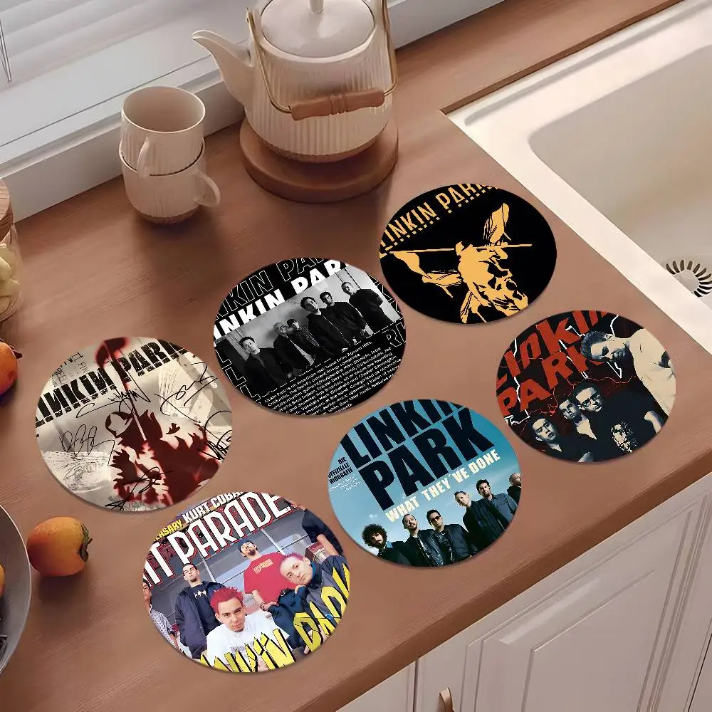 Classic Band L-linkinS P-park Coasters 10cm Round Wooden Sui