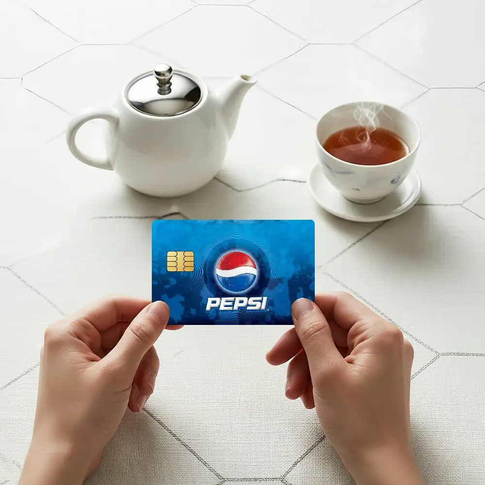 Fashion Brand Credit Skin Cover Card Stickers 4PCS Film Bus Pass Front P-PepsiS  Logo Decoration Bank Debit Waterproof