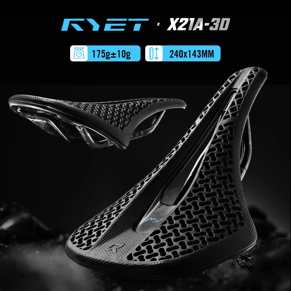 

Велосипедное седло RYET из 3D-печатного карбона, 140 мм, сверхлегкое (120 г), для шоссейных и горных велосипедов, гоночное, с подушкой, запчасть для велосипеда