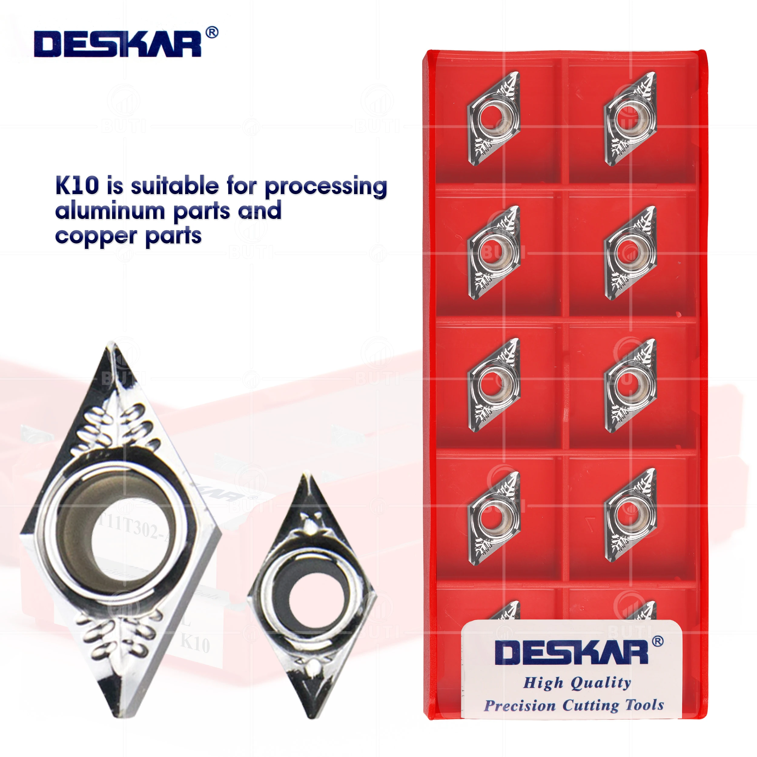 Deskar 100 Original Dcgt 070202 Dcgt070204 Dcgt070208 al K10 Dcgt11t302 Dcgt11t304 Dcgt11t308 Torno de Lâminas de Torno para Alumínio