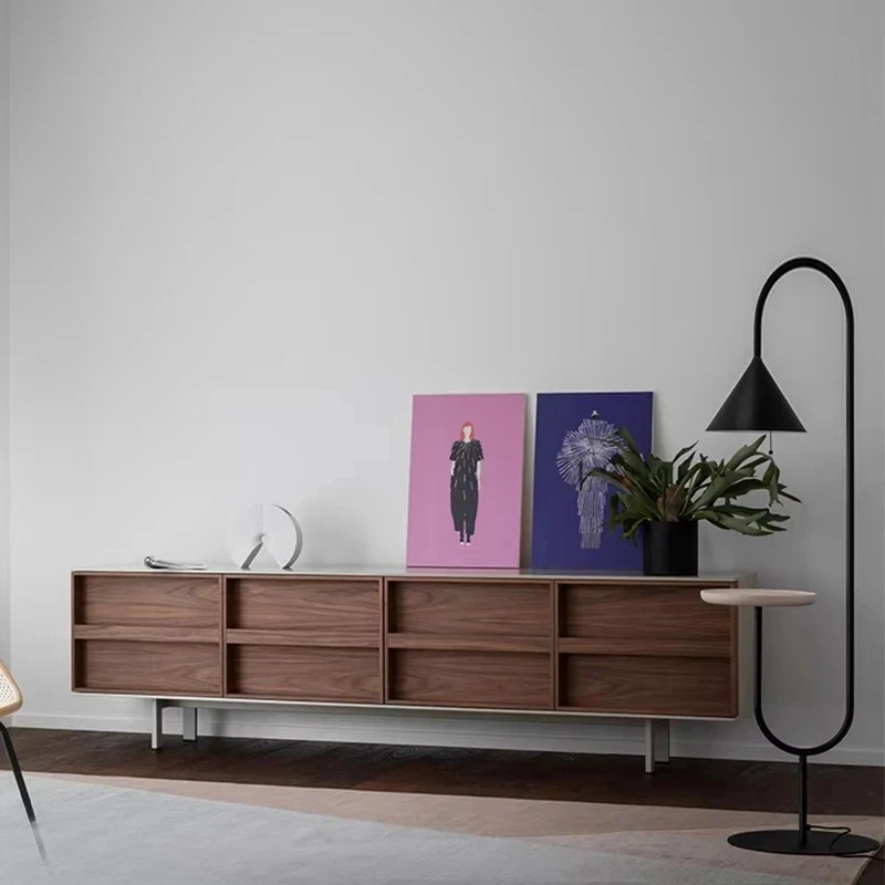 Modern Dining Room Furniture Set – Walnut Material, Includes Storage & TV Cabinet, Functional & Stylish