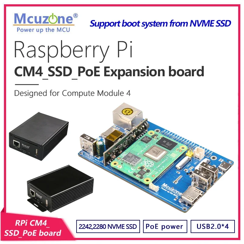 

Плата расширения Raspberry Pi CM4 SSD_PoE, поддержка 2242/2280 NVME M.2, CSI, DSI, 4G LTE, питание POE