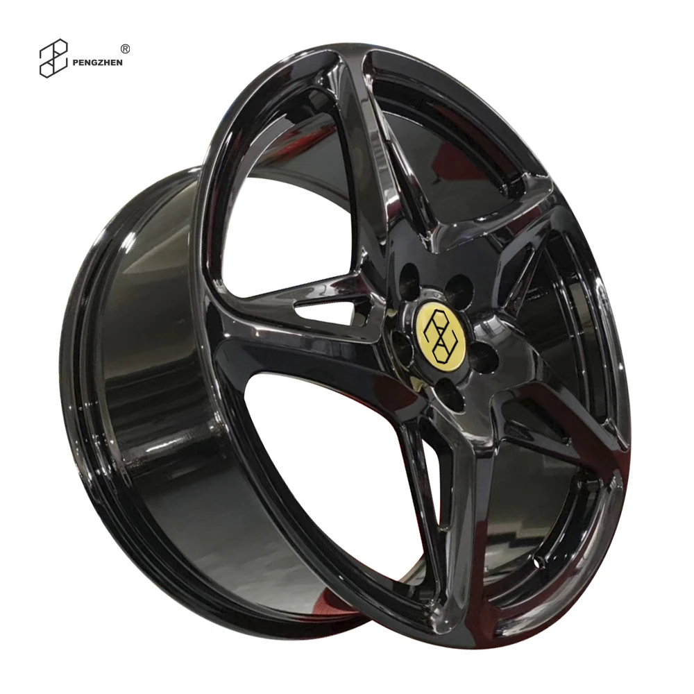 For  Monoblock Gloss Black  Five Star Turning Spoke 5x114.3 20 Inch Forged Alloy Wheels Rims for  Ferrari 488 Pista