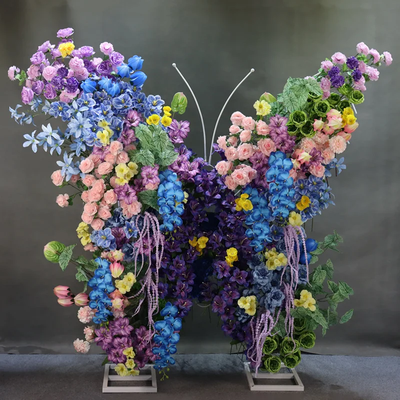 Giant butterfly three-dimensional shopping mall set, large color DIY simulation flower butterfly road guide ornament
