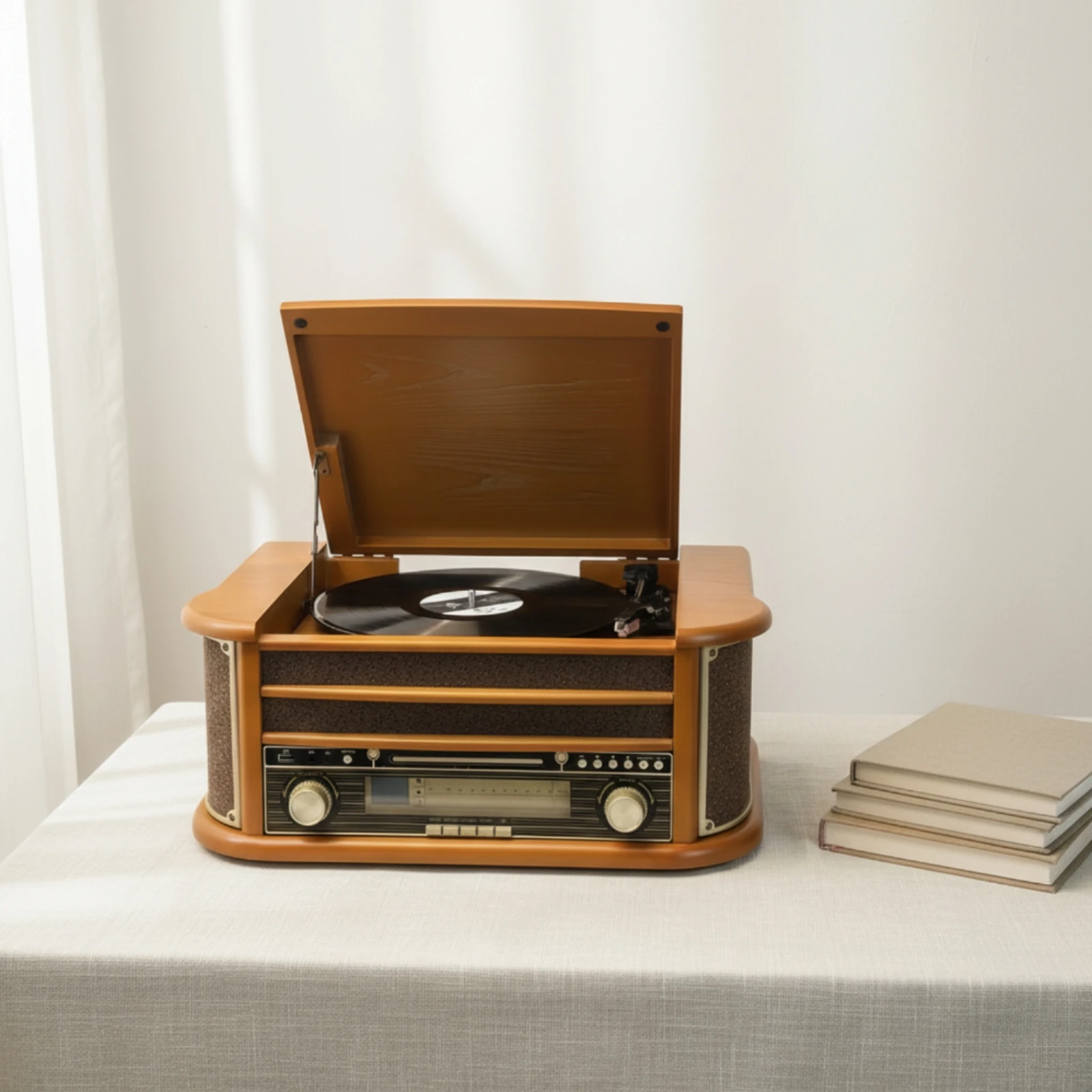 Multifunction Vinyl Player Player Allintegrated Vinyl Player Player with Speakers Vinyl Turntable 3-Speed Premium Sound Quality
