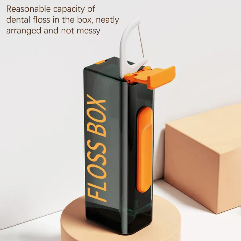 Automatic Dental Floss Storage Box Mirror Bottom Floss Dispenser Reusable Dental Floss Organizer Case Cleaning Oral Hygiene