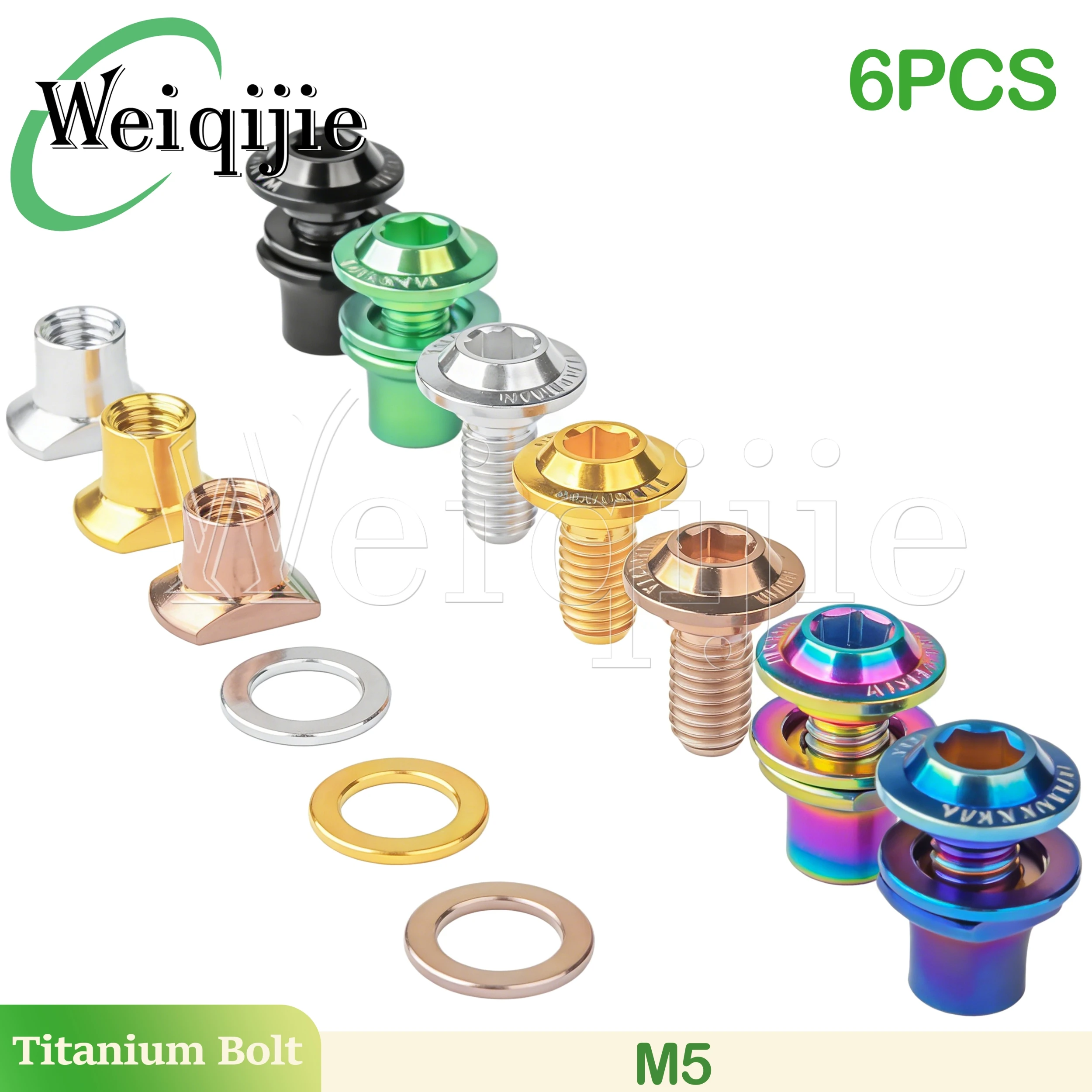 

Винты для тормозных суппортов Weiqijie M5 из титанового сплава (набор из 6 штук) - лучший выбор для декоративных автомобильных винтов.