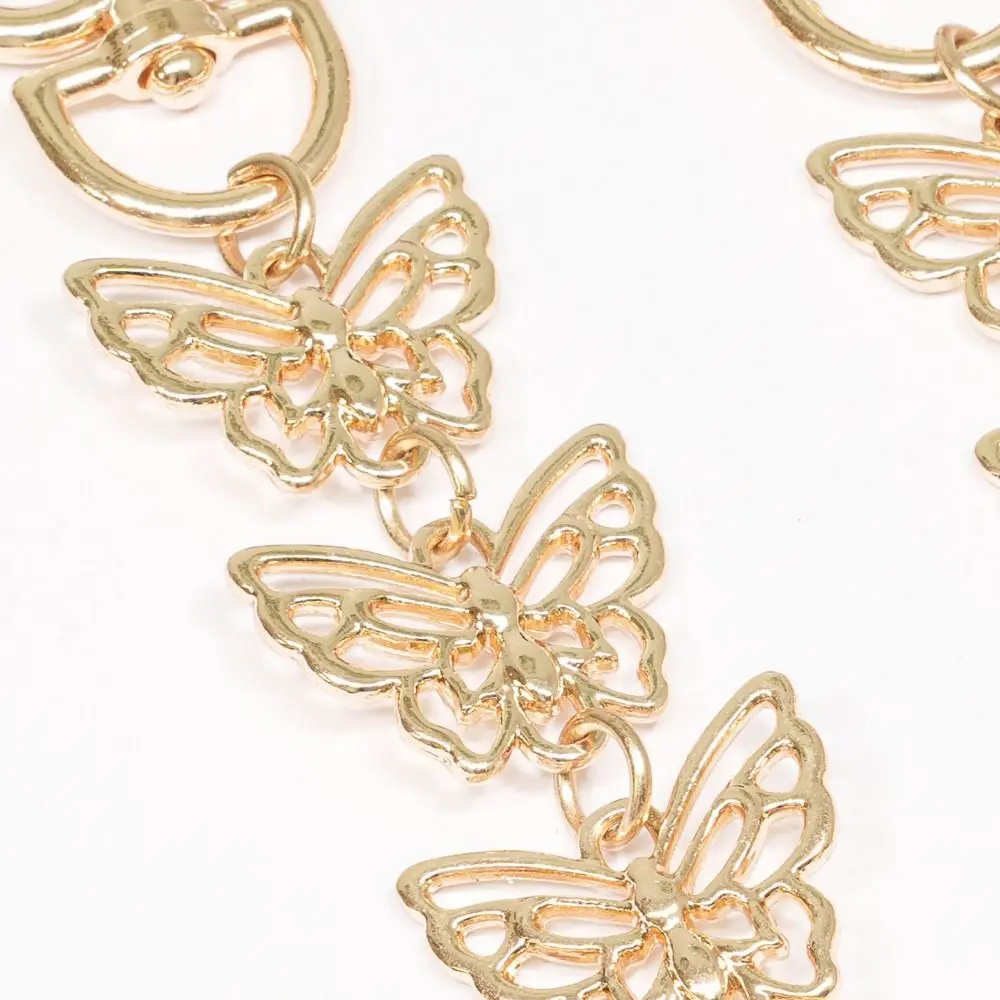 2Pcs Detachable Bag Decorative Chain Pearl Butterfly Rust-proof Purse Extender Chain Lightweight Reusable Bag Strap Extension