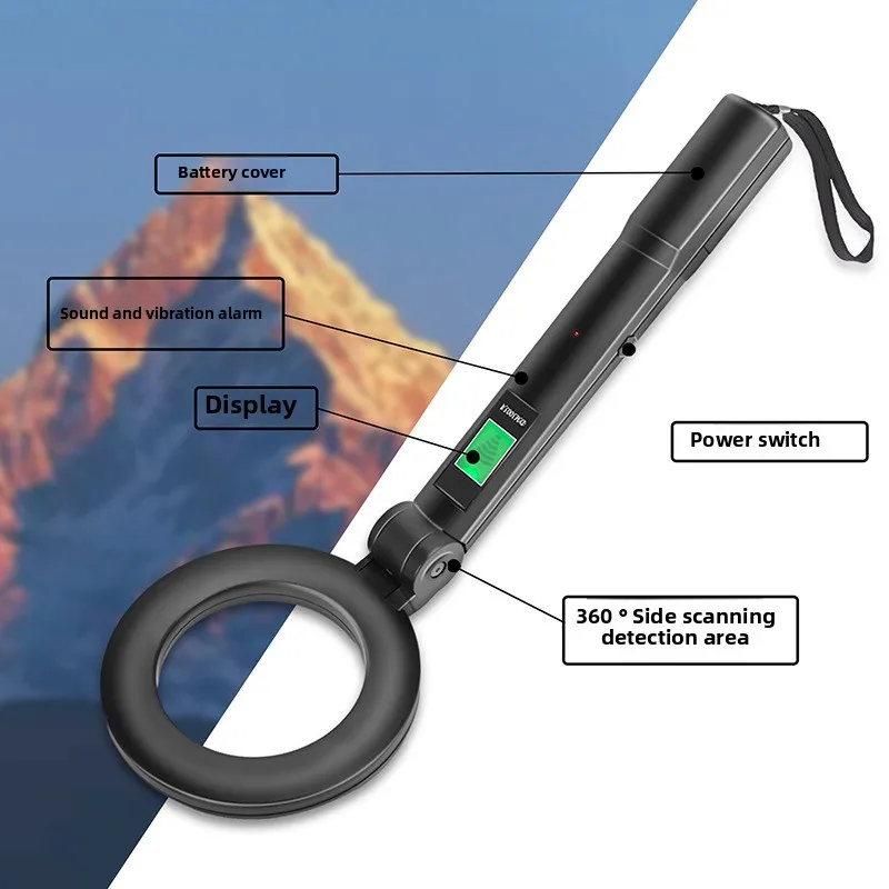 Metal Detector Rilevatore portatile pieghevole ad alta precisione Piccolo controllo di sicurezza Rilevatore esterno