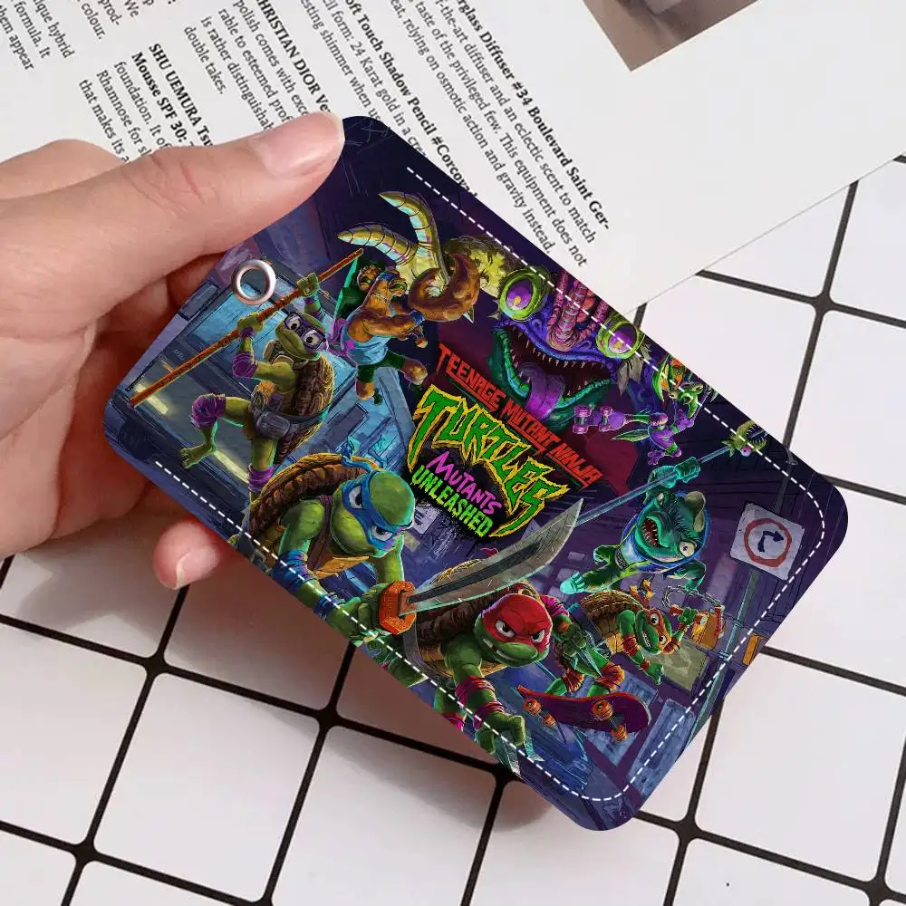 الكرتون السلاحف لعبة أنيمي-TMNT الوصول والوجبة حامل بطاقة المفاتيح الائتمان معرف البنك بطاقة واقية المفاتيح قلادة الموضة #3