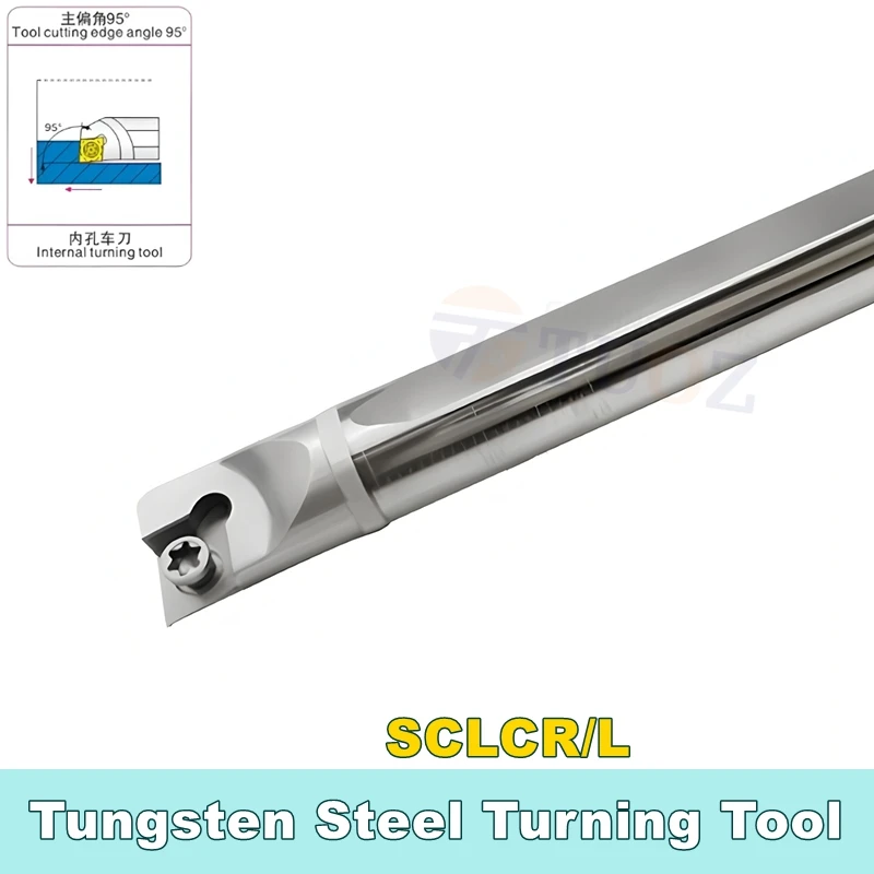 Alat Pembubutan Internal Tahan Guncangan Baja Tungsten C06K-C16Q SCLCR/SCLCL/SCKCR/SCKCL 06 09 Kompatibel dengan Sisipan CCGT0602/09T3