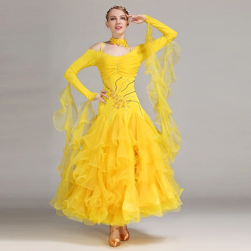 Flamenco Ballroom Dance Dresses Standard Ballroom Dancing Clothes Competition Standard Dance Dress Waltz