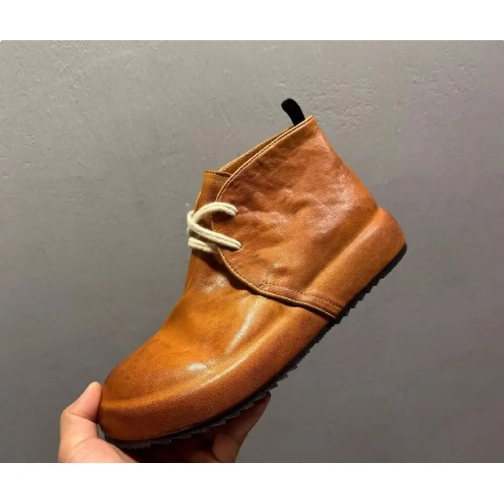 

Ручная работа, кожаные ботинки чукка из коричневой кожи – премиальный комфорт, классический стиль для джентльменов