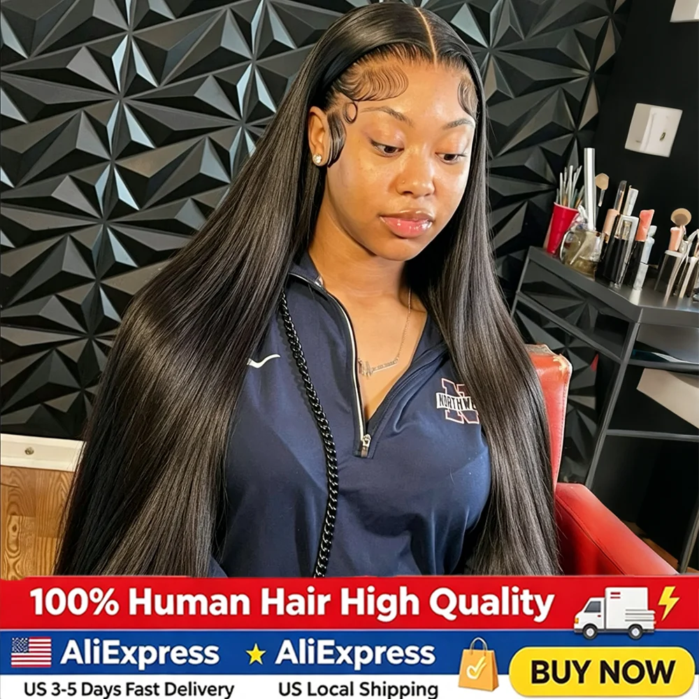 HD 360 Full Lace Wig Human Hair Pre plucked HD Lace Wig 13x6 Human Hair Wigs 36 inch Bone Straight Lace Frontal Wig For Women