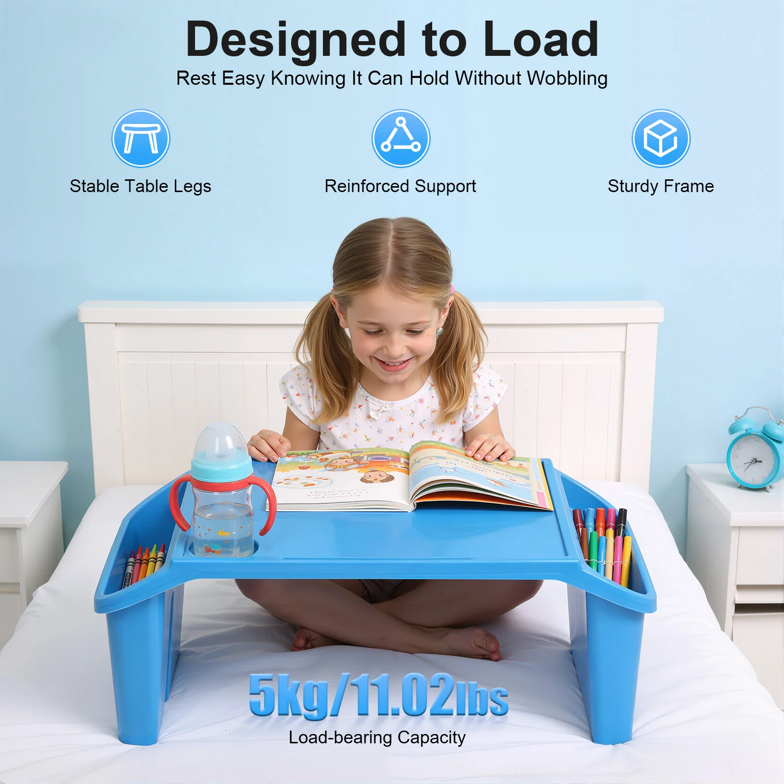 

Набор из 4 разноцветных детских столиков-подносов с отсеками для хранения, портативный прикроватный столик для еды и чтения