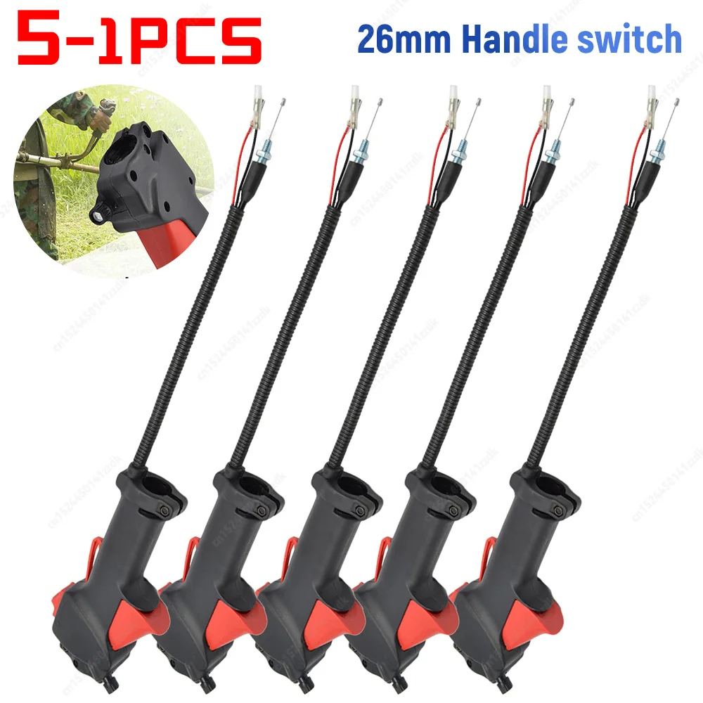 

1-5PCS Strimmer Trimmer Handle Switch Throttle Trigger Cable 26mm Handle Switch Trimmer Throttle Grip Garden Power Tool Accessor