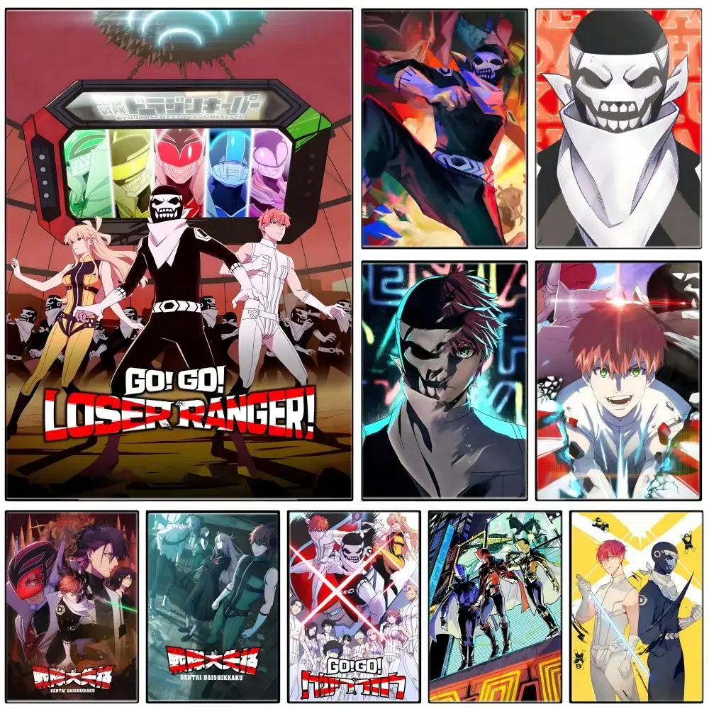 Dark Humor Anime G-Go Go Loser Ranger Poster Self-adhesive Art Waterproof Paper Sticker Coffee House Bar Room Wall Decor
