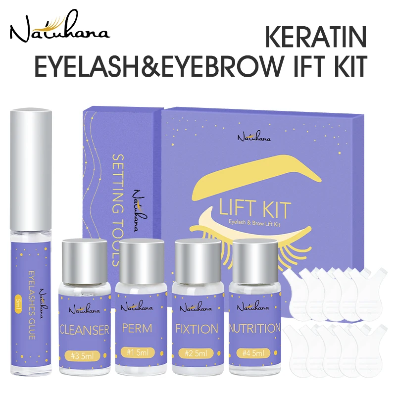 NATUHANA Lash Perm Eyelashes&Brow Lift Kit Set Lashes Curling Up Nutritious Lash Perming Supplies Makeup Set