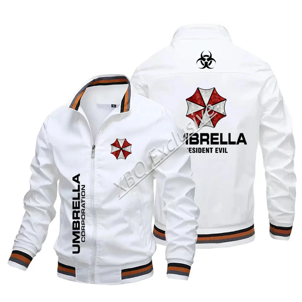 Men\'s high-end 2024 Spring and Autumn thin baseball jacket, umbrella company logo jacket, motorcycle racing fashion sports outdo