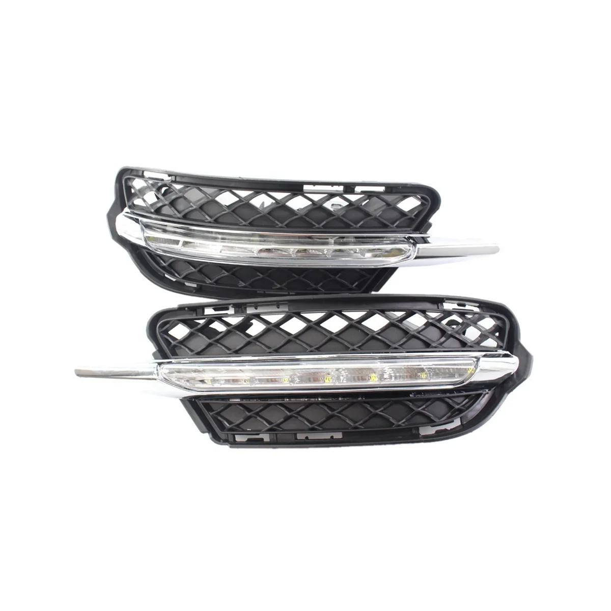 2218201756 2218201856 Fog Light Grille with Light LED Daytime Running Light Grille Kit for Mercedes-Benz S-Class W221