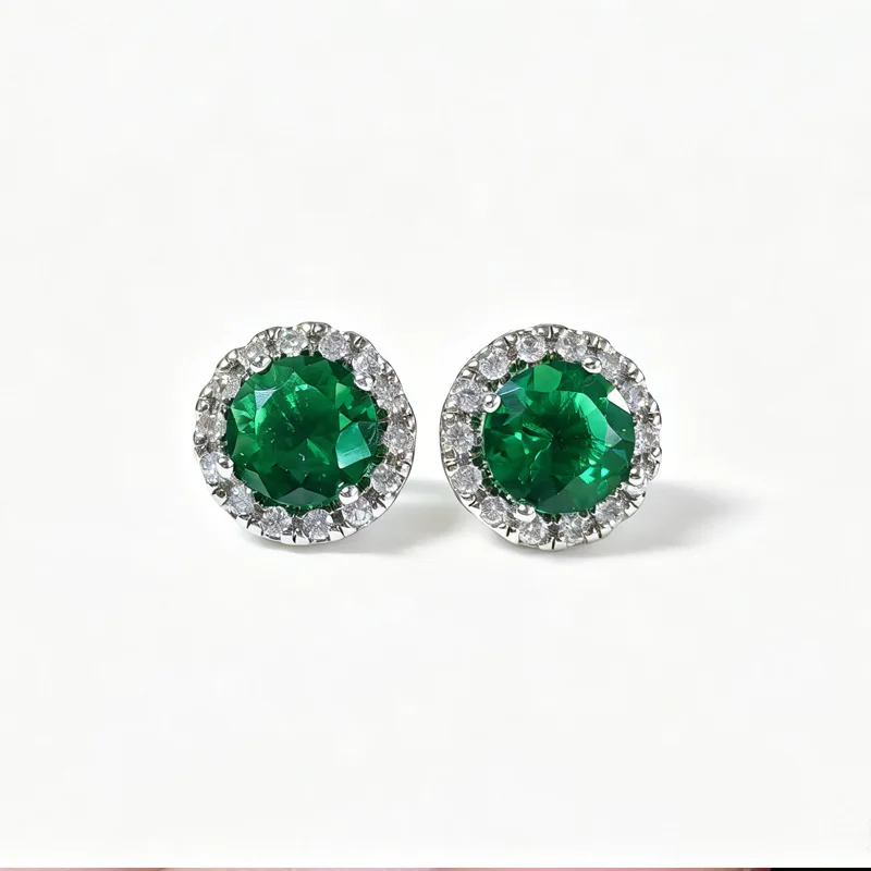 European and American High-end Earrings with Shiny Geometric Zirconia, Elegant and Generous Women's Jewelry and Accessories