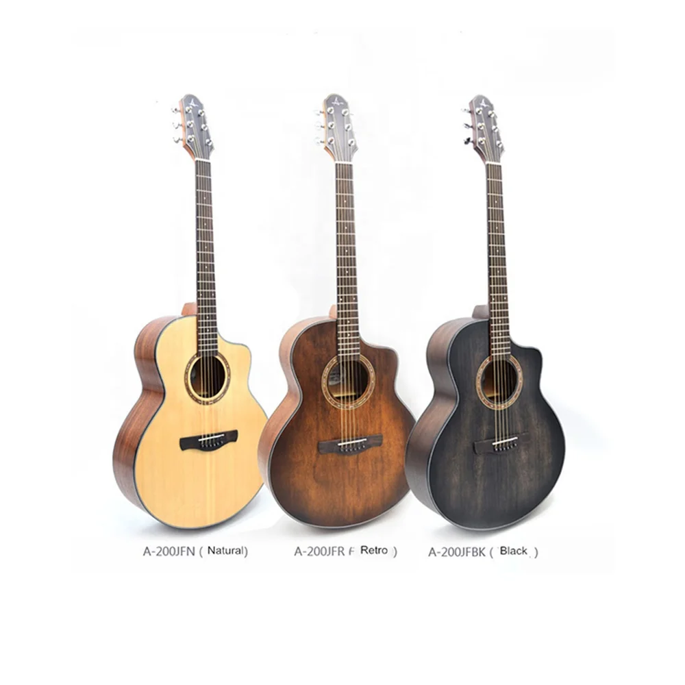 Aosem A-200JF 40 inch Factory wholesale practice student solid spruce acoustic guitar