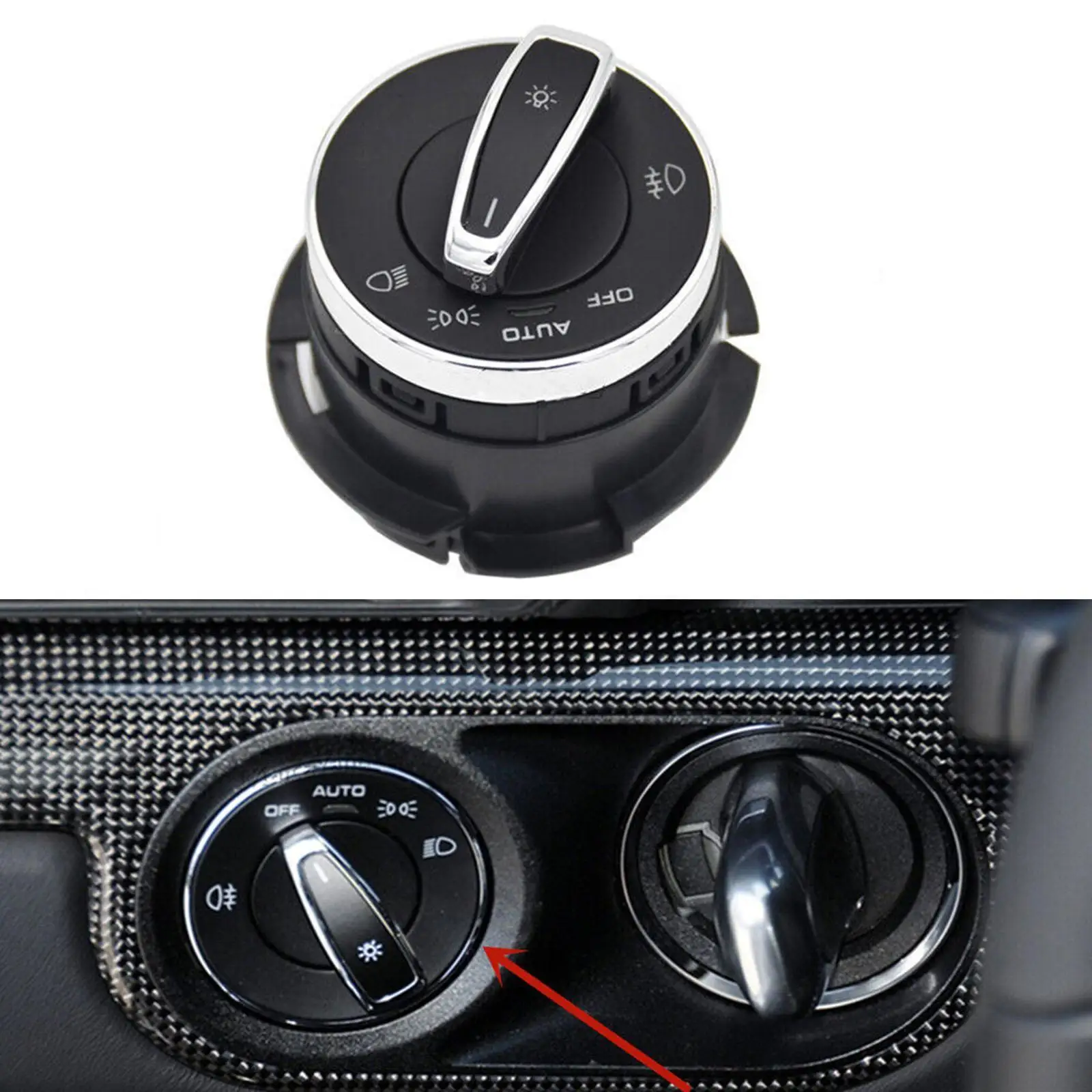 

Headlight Control Switch Headlamp Control 97061353308 Lighting Control Switch for 991 GT3 918 981 Cayman