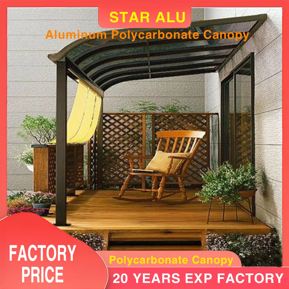 Custom Front Door Polycarbonate Awning – Sturdy Waterproof Aluminum Canopy for Home Entrance, Balcony, or Window Shade