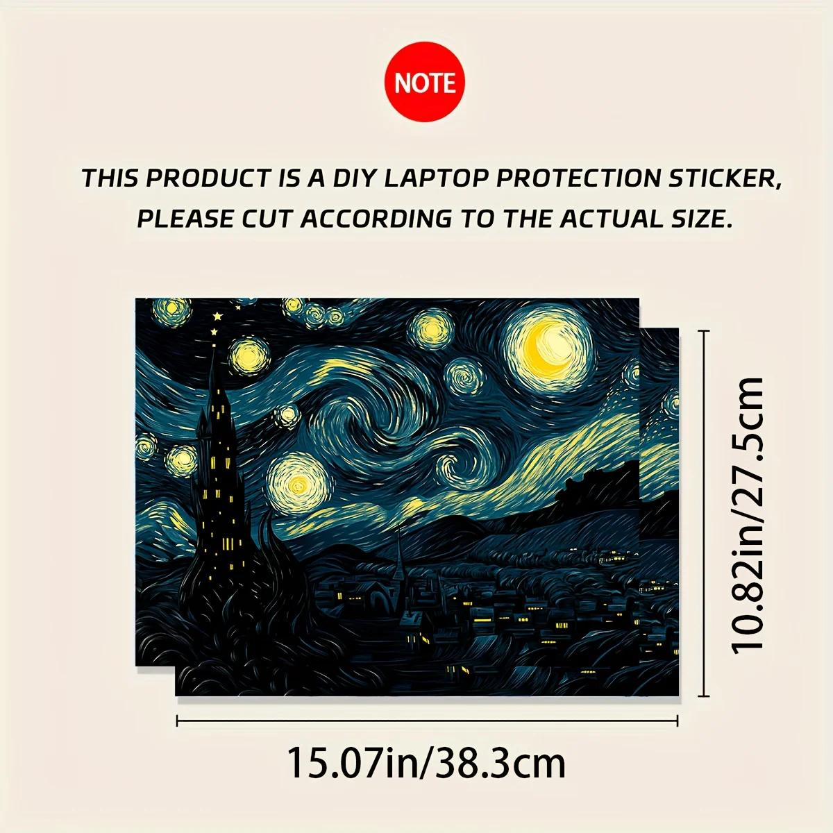 حافظة فنية للكمبيوتر المحمول مكونة من قطعتين من السماء المرصعة بالنجوم، ملصق جلدي عالمي للكمبيوتر المحمول، ملصق جلدي للكمبيوتر المحمول غير قابل لإعادة الاستخدام #2
