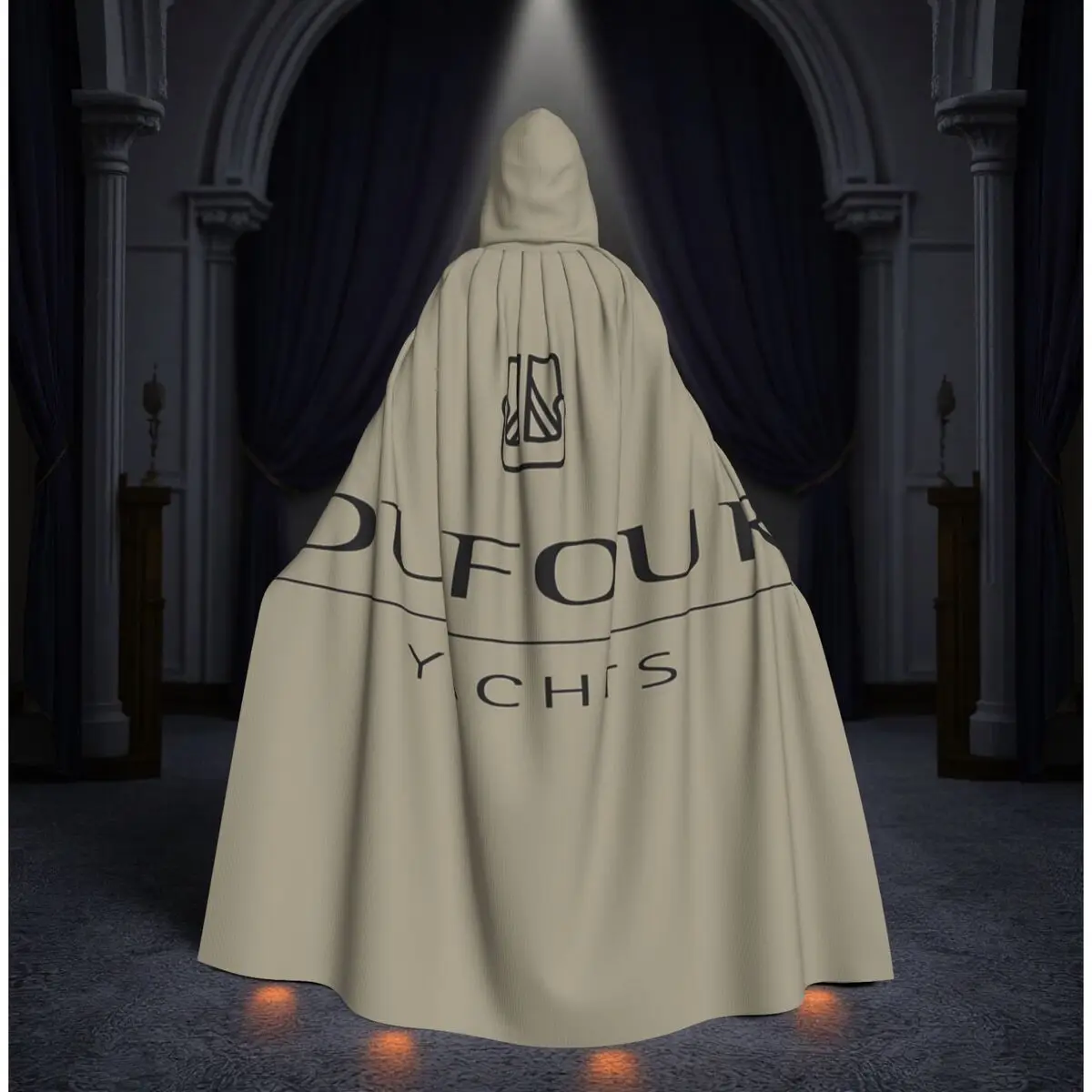 Capa Larga con Capucha de Yate Dufour, Disfraz Medieval de Bruja, Capa de Cosplay, Halloween, Vampiro, Adulto, Unisex
