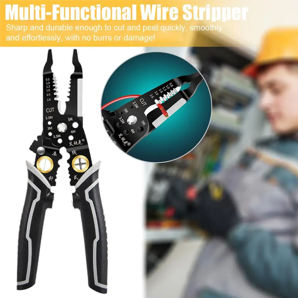 Wire Stripper Wire Breaking Multi-function Stripper Needle Nose Crimping Tool Clamper Splitting Winding Electrician Tool