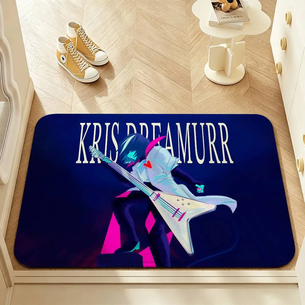 K-Kris D-Dreemurr D-Deltarune Short Plush Anti-Slip Door Mat Soft Floor Mat for Home Entrance