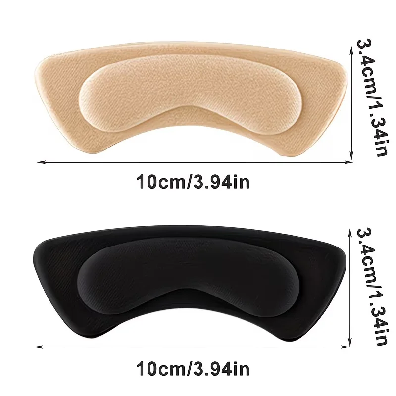 2 Pairs Self-Adhesive Heel Grips for Women,  Anti-Wear Non-Slip Heel Inserts, Soft Shoe Size Reducing Cushions for All-Day