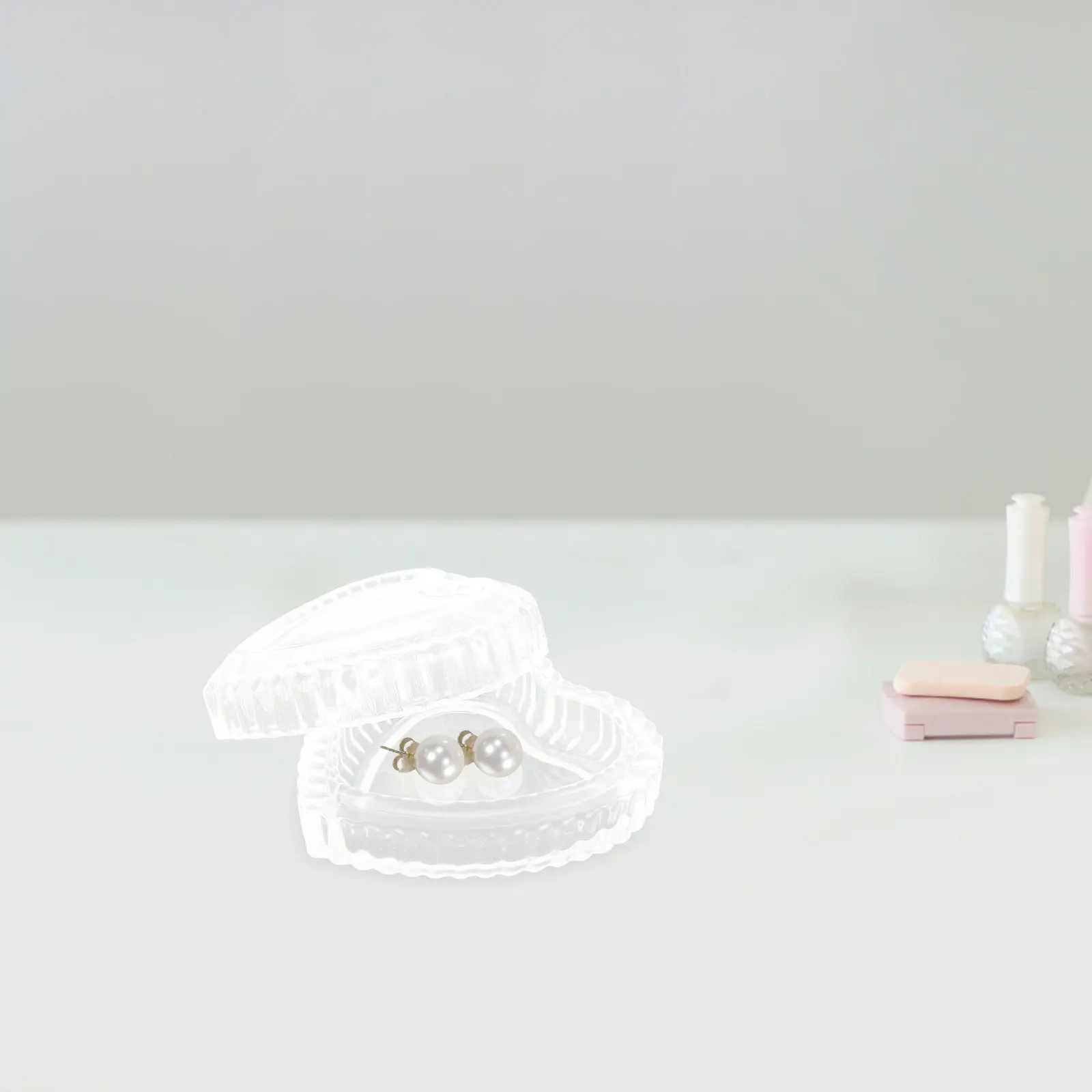 

Heart Jewelry Storage Box Glass Heart Gift Box Clear Jewelry Organizer for Valentine's Day Earring Display Glass Gift Case