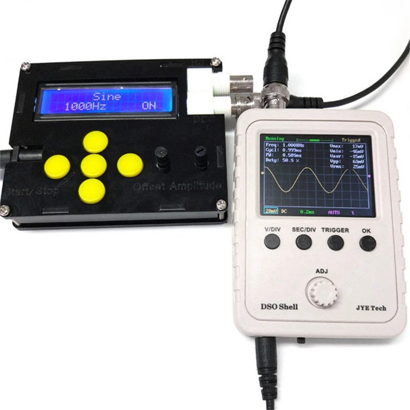 DSO150 Digital Oscilloscope 2.4 inch LCD Display with Clip + Adpater Data oscilloscope meter output