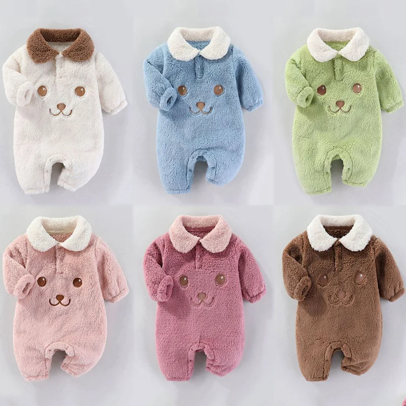 Newborn Baby Clothes New Spring Autumn Infant Jacket for Boy Flannel Bodysuit for Girls Soft Bebe Romper Baby Clothes 0-12 Month