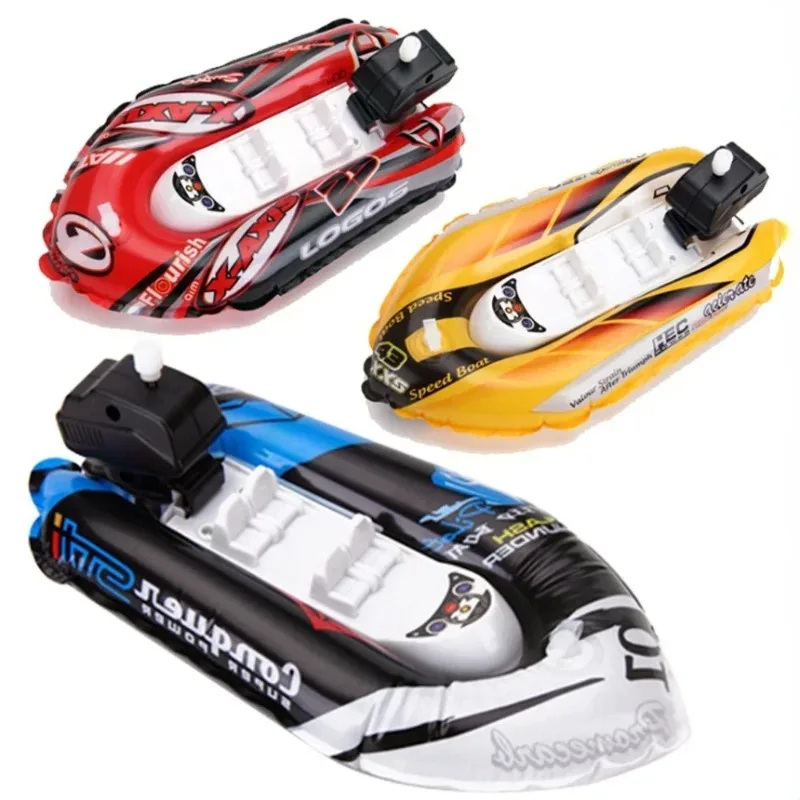 Nieuwe opblaasbare speedboot voor kinderen, opwindbaar speelgoed, uurwerkschip, baby badspeelgoed, waterspeelgoed voor kinderen, jongens speelgoed