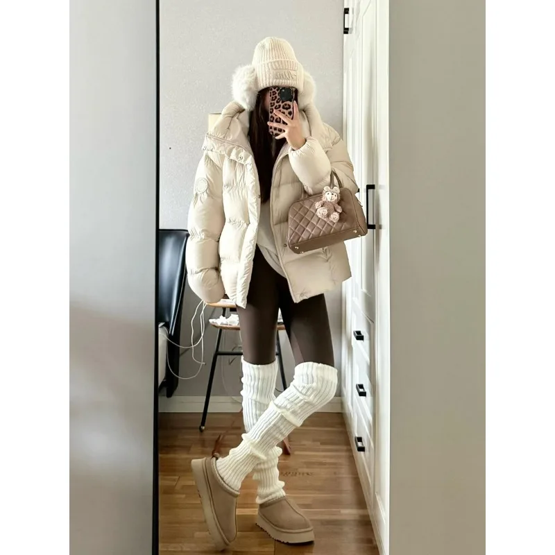 

Korean Cotton Parkas Hooded Women 2025 Winter Oversize Coat Thick Warm Loose Puffer Jacket Female Solid Fashion Zipper Outwear
