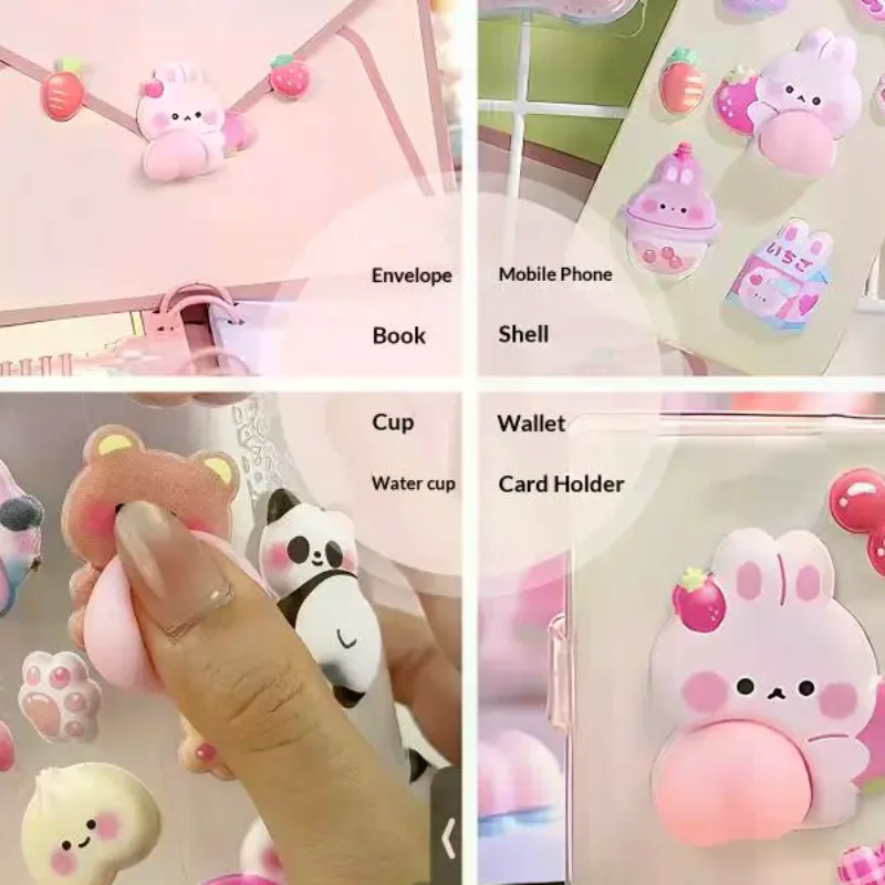 10Pcs Fun Noctilucent Butt Mochi Squeeze Stereo Relieve Stress Peach Bum Sticker Mobile Phone Decoration Accessories Toy