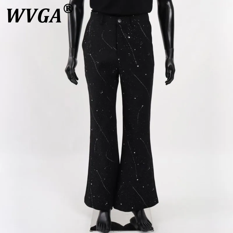 

WVGA Spring Autumn New Man Tide High Street Heavy Thermoprint Trendy Design Niche Chic Casual Wide-leg Suit Pants Ins Y2K W10221