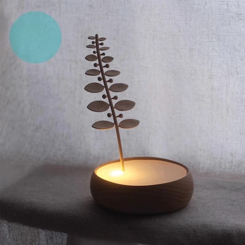 Handmade solid wood Nordic style seasonal zen night lamp, bedside lamp, creative romantic gift ins