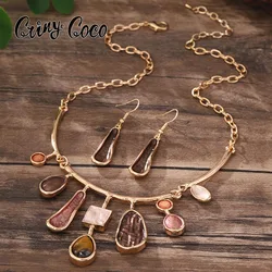 Cring Coco Multi Color Collar Women's Geometric Necklace Fashion Enamel Necklace Mother's Day Jewelry Accessories 2024 Christmas
