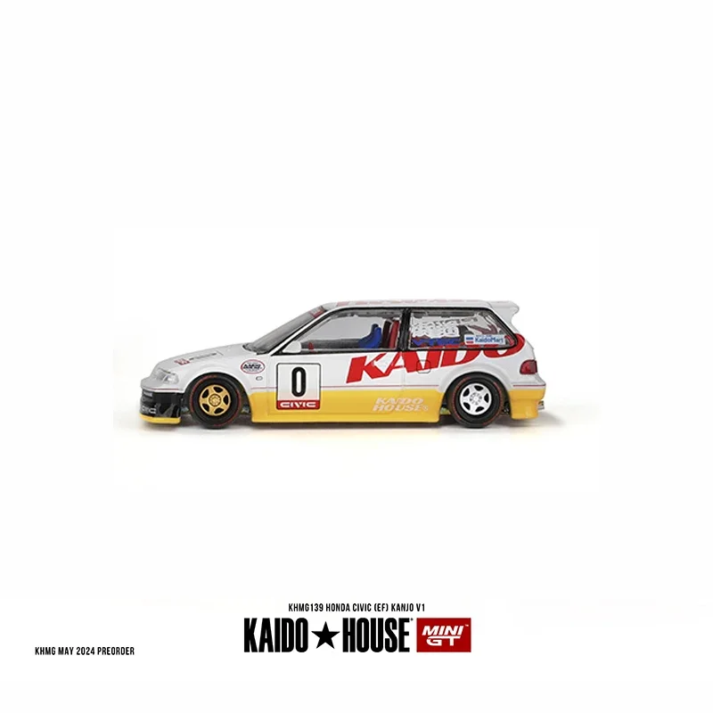 Kaido House + MINIGT 1:64 موديل سيارة سيفيك (EF) Kanjo V1 غطاء محرك السيارة المفتوح المصبوب # KHMG139