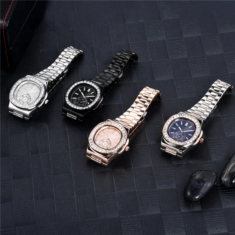 Men Big Famous Brand Watches Students Hip Hop Diamond Fashion Casual Alloy Band Quartz Vintage Watch Relojes Lujo Marcas Men