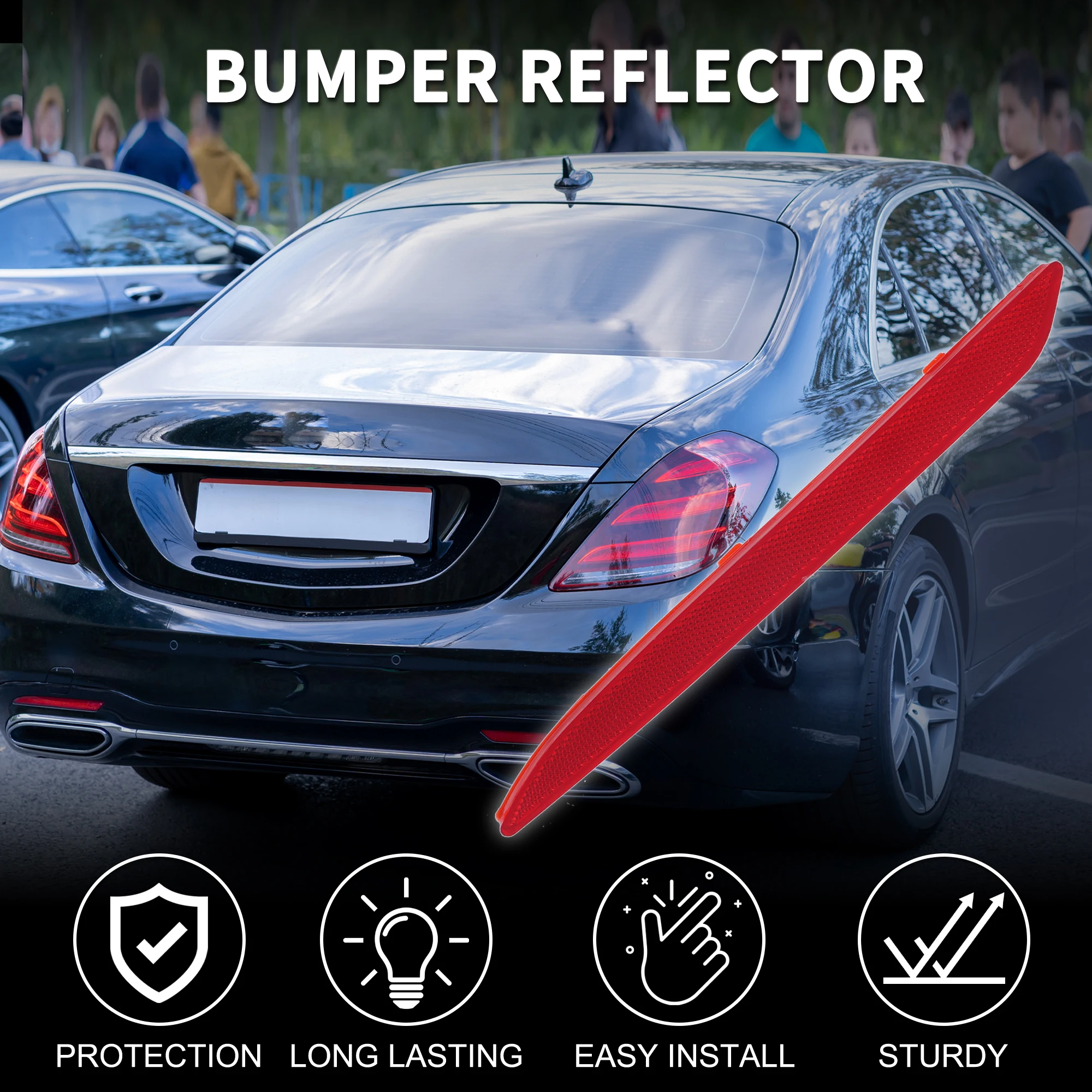 UXCELL Rear Right Bumper Reflector No.33505-SWA-J01 for Honda CR-V 2010-2011 Red